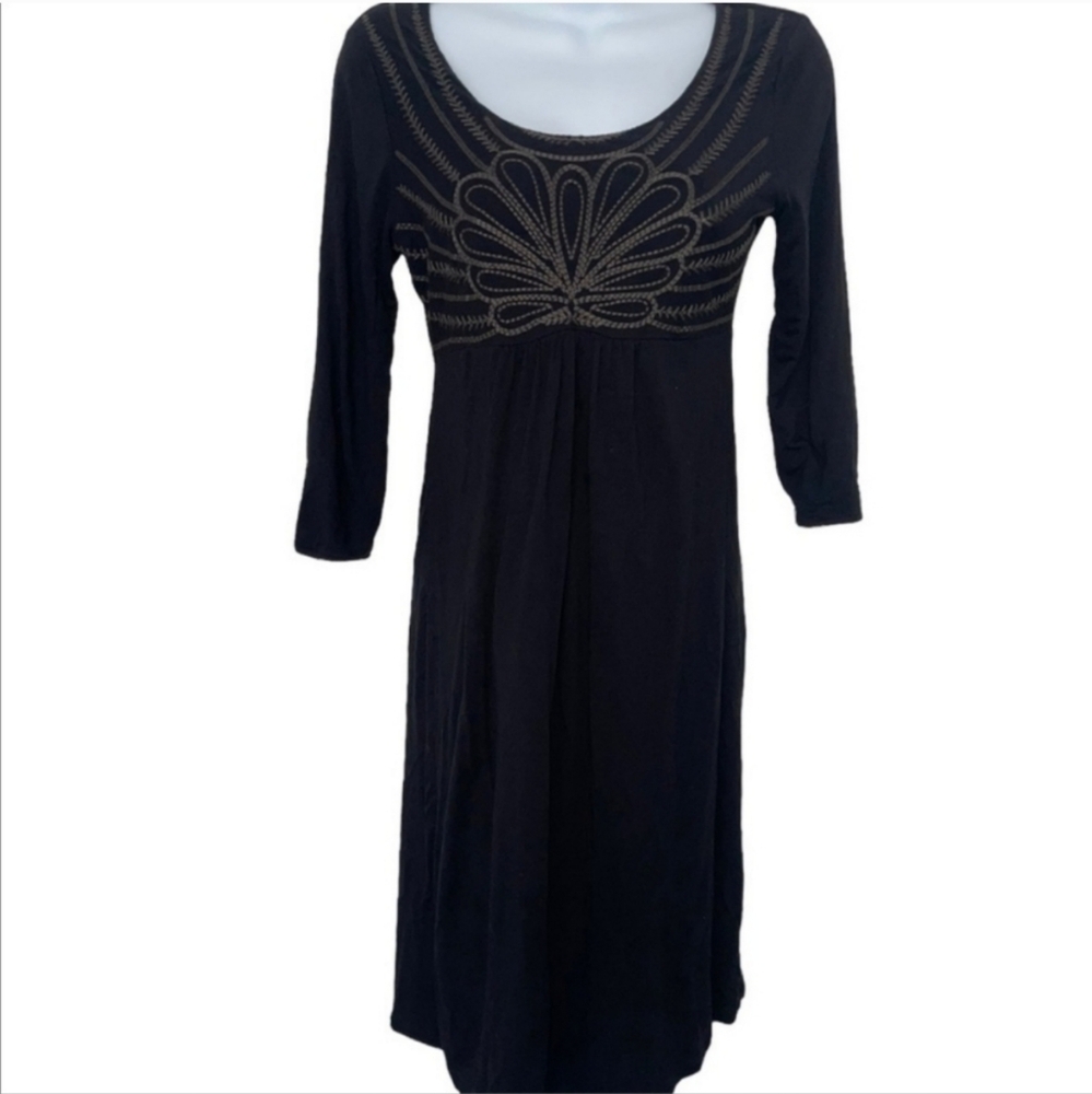 Boden Black Embroidered Dress 4